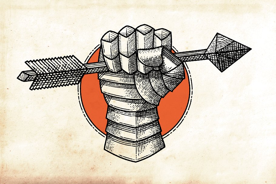 复古线条纹理AI笔刷 Finest Vintage – Illustrator Brushes插图(3)