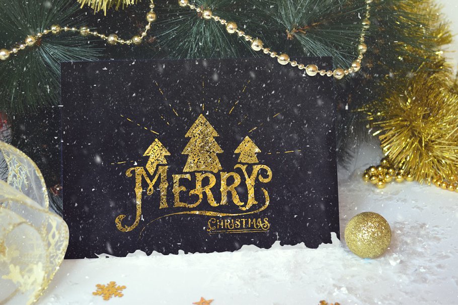 圣诞节主题设计工具包[图层样式&笔刷] Christmas Overlays Creator 154+插图(7)