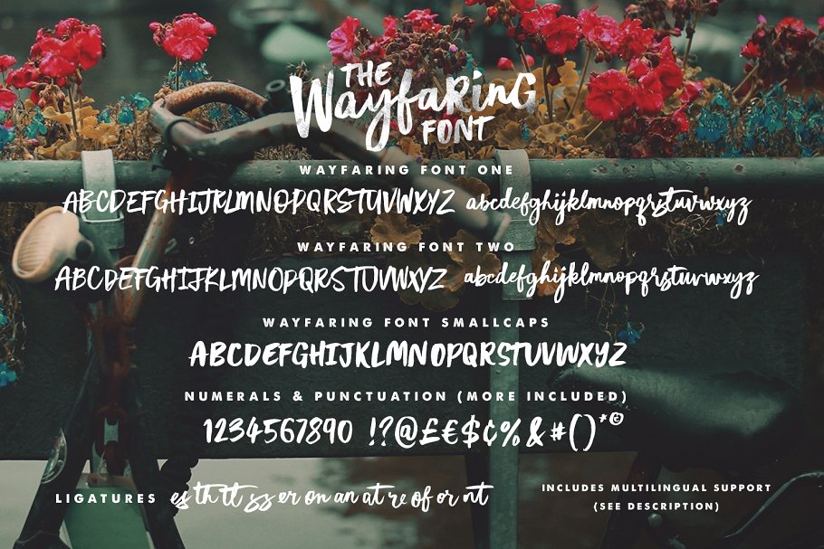 一组质朴有魅力的手绘字体组合 The Wayfaring Font Duo插图(7)