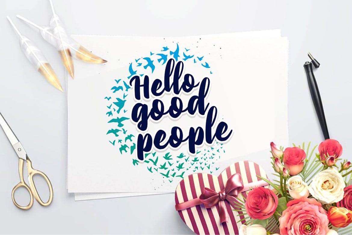 可爱毛笔手绘英文笔刷艺术字体下载 Priscillia Script插图(3)