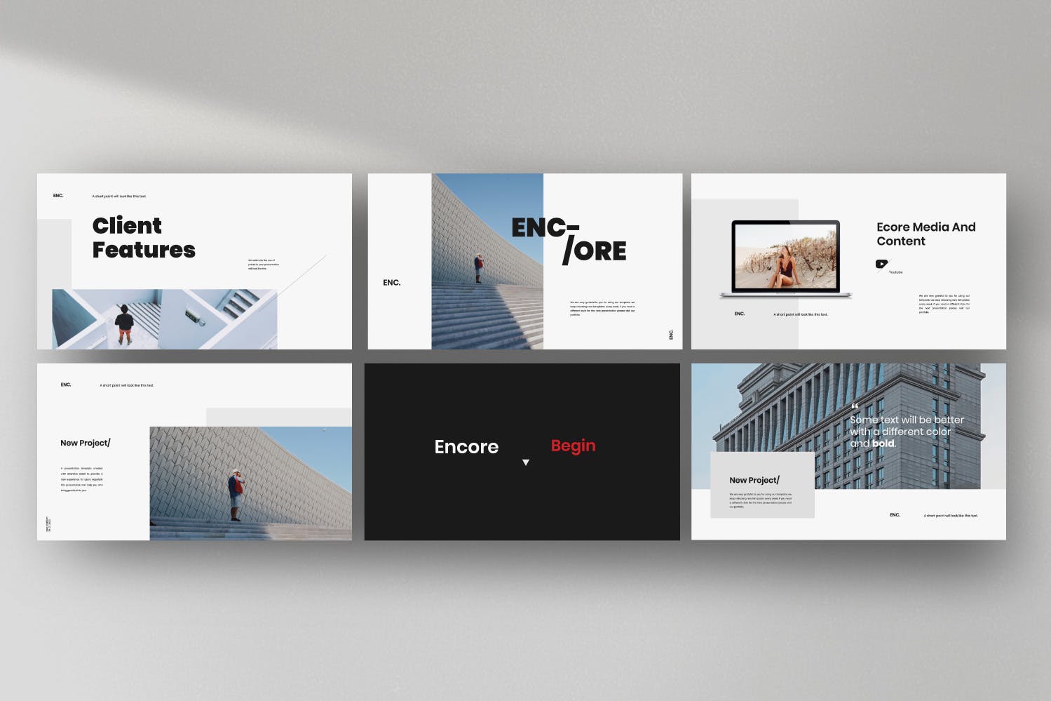 极简主义设计风格建筑设计服务企业适用Keynote模板 Encore – Minimal Business Keynote Corporate插图(4)