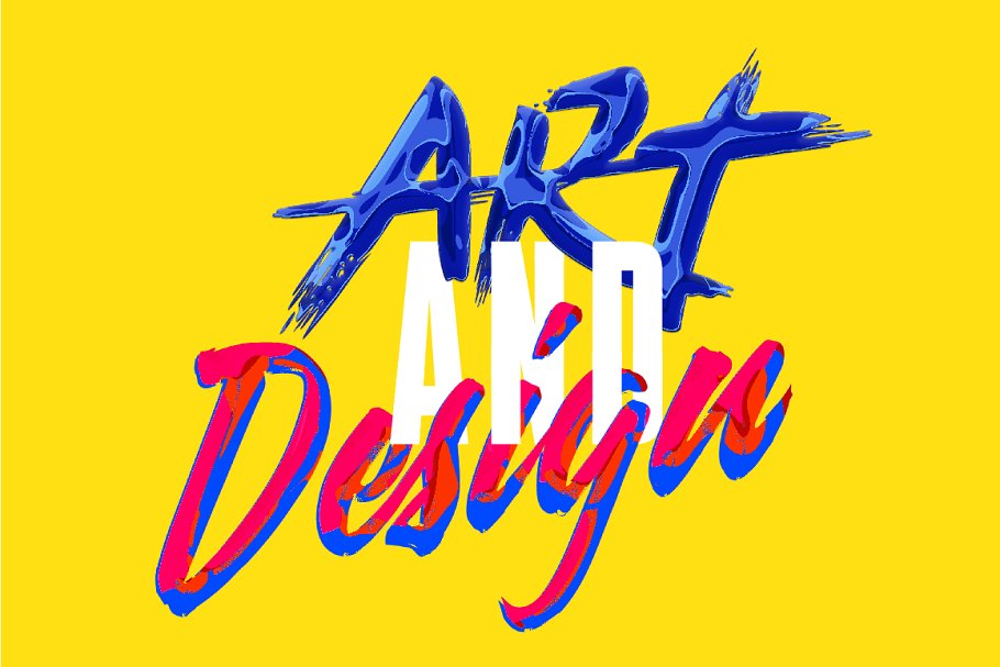 抽象油漆涂抹效果PS字体样式 ABSTRACT PAINT TEXT EFFECTS插图(1)