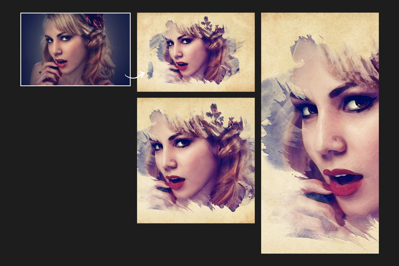 充满活力的逼真水彩遮罩效果PS动作 Vibrant Watercolor Effect – Photoshop Action插图(8)