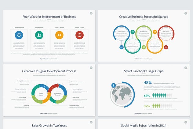 数据信息科技风格PPT幻灯片模板下载 Digital Utopia PowerPoint Template插图(8)