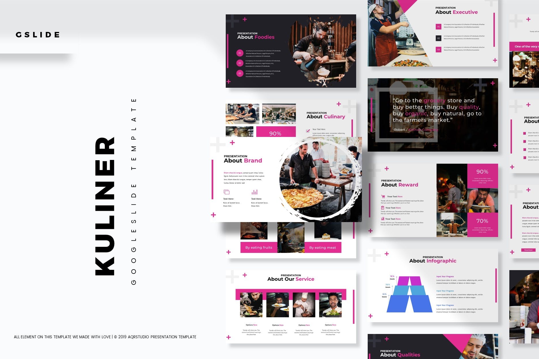 西餐西式美食品牌介绍谷歌幻灯片模板 Kuliner – Google Slides Template插图