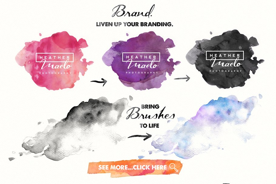 60款水彩效果图层样式 Add me some Watercolour Quick!插图(2)