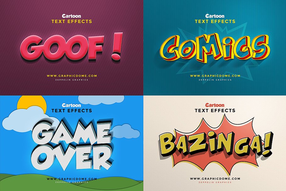 精美3D卡通文字特效PS字体样式 Cartoon Text Effects插图(1)