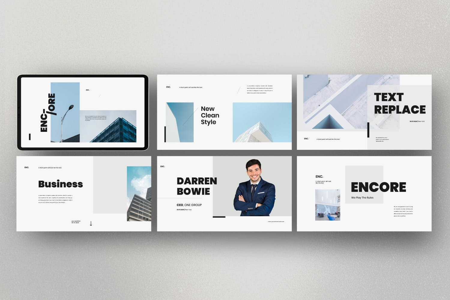 极简主义设计风格建筑设计服务企业适用Keynote模板 Encore – Minimal Business Keynote Corporate插图(2)