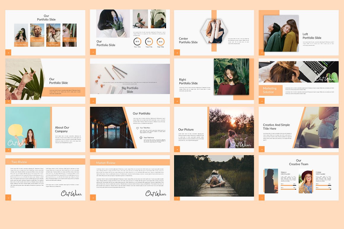 时尚服装品牌创意商业ppt模板插图