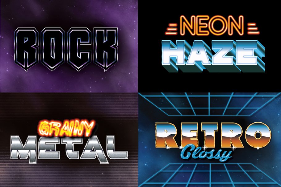 80年代复古文本图层样式 80’s Retro Graphic Styles插图(1)