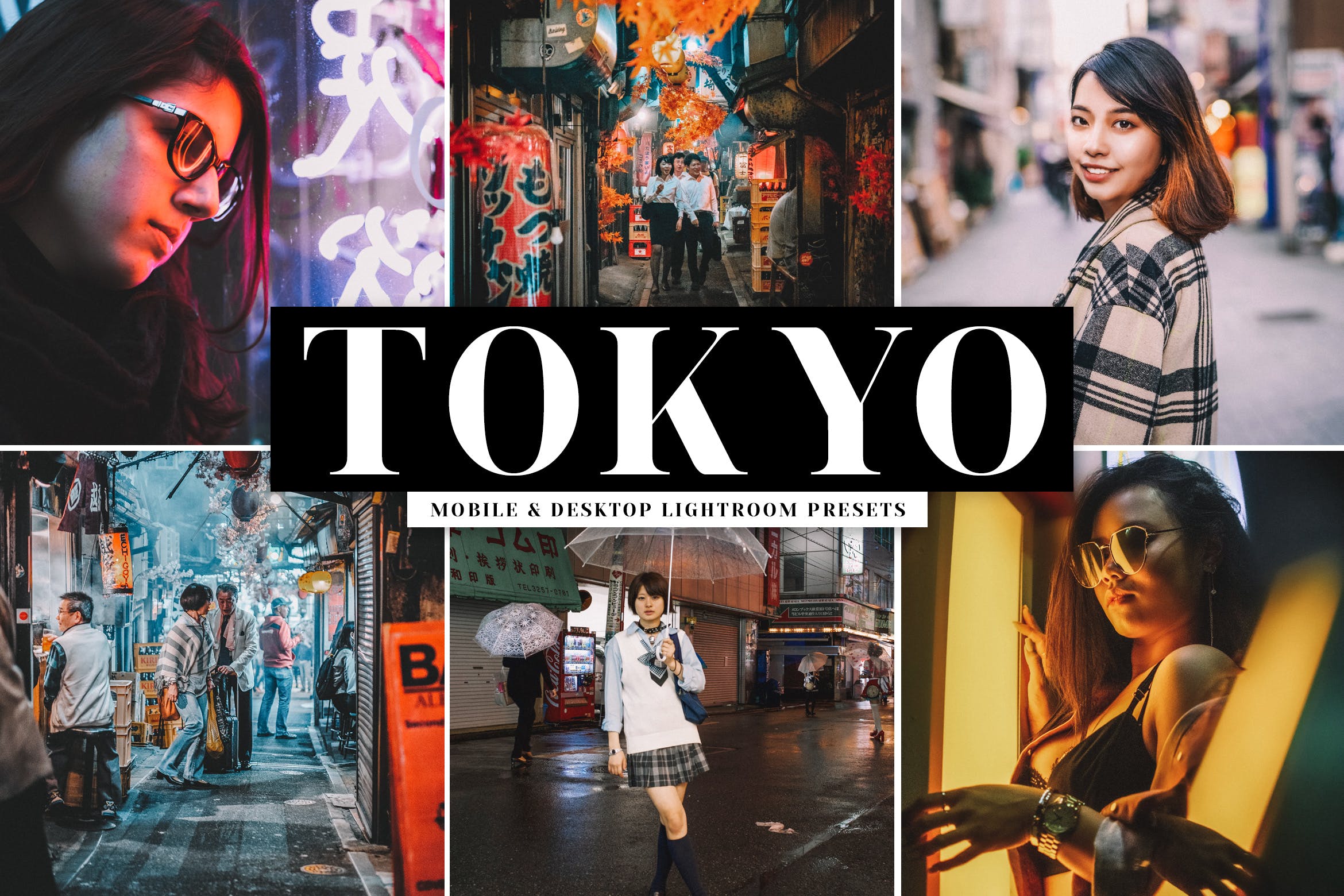 日系风格照片后期处理调色LR预设 Tokyo Mobile & Desktop Lightroom Presets插图