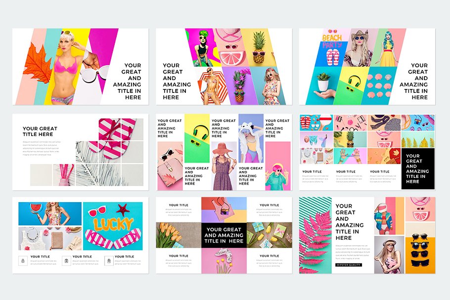 多用途现代时尚潮人元素幻灯片模板 Modern Powerpoint插图(34)