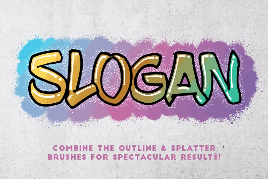 喷漆笔画AI笔刷刷 Spray Paint Brushes插图(1)