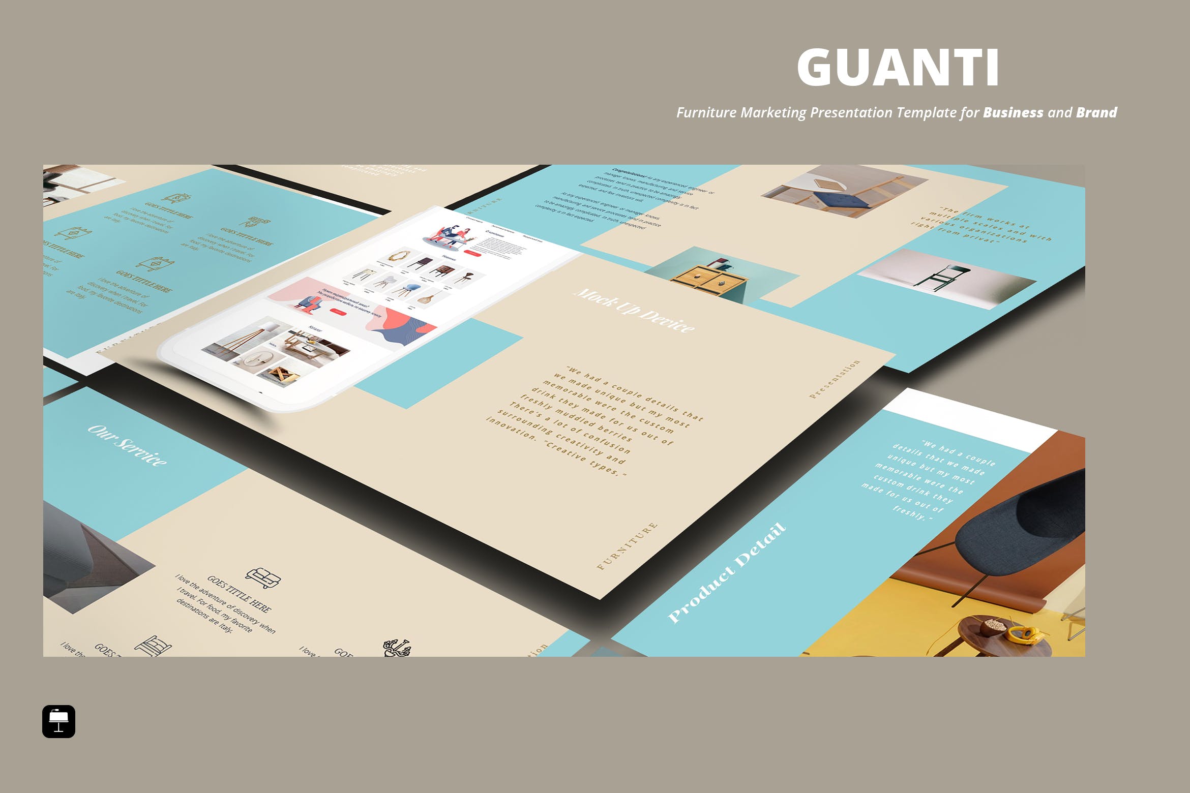 优雅设计风格家具品牌营销方案Keynote幻灯片模板 Furniture Elegant Keynote Template插图