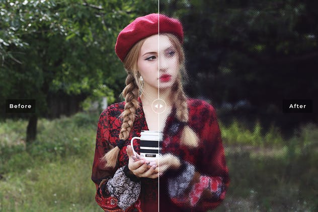 磨砂玻璃镜面效果照片后期处理PS动作 Glass Painting Photoshop Actions插图(4)