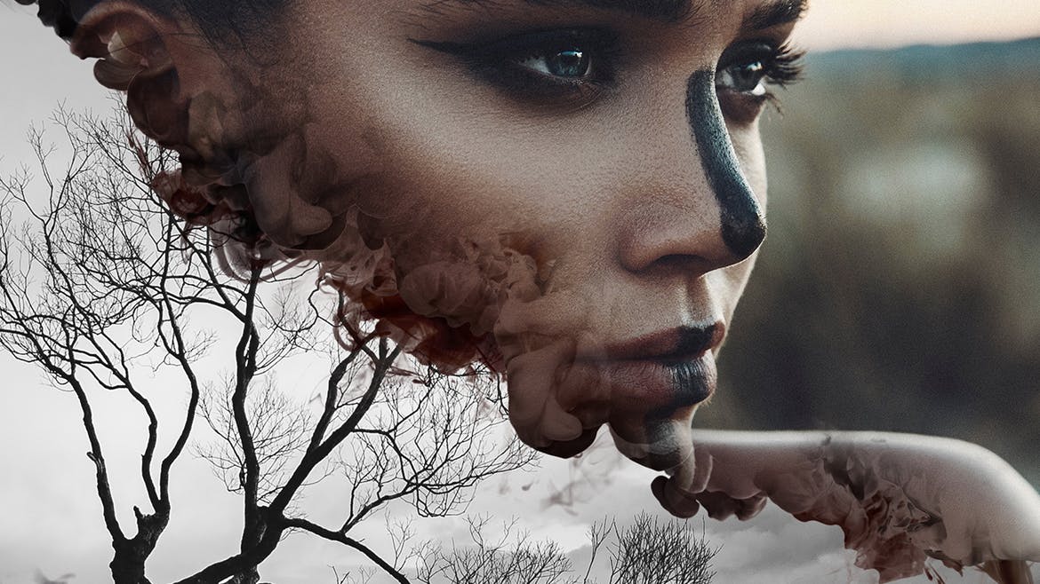 创意烟雾蒙版分割照片特效照片动画PS动作 Gif Animated Horizon Photoshop Action插图(2)