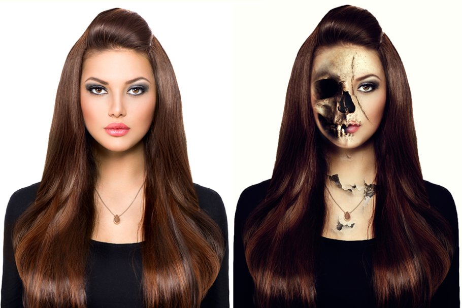 人像转恐怖骷髅头特效PS动作 Skull Face Ps Action插图(7)