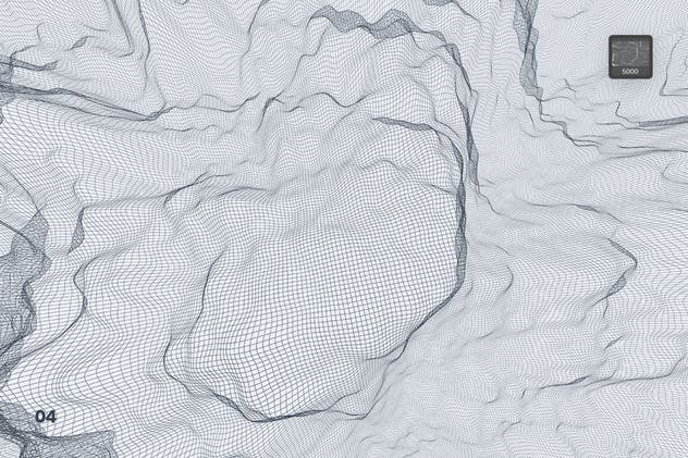 抽象网络信号波纹图案PS笔刷 Network Turbulence Photoshop Brushes插图(4)