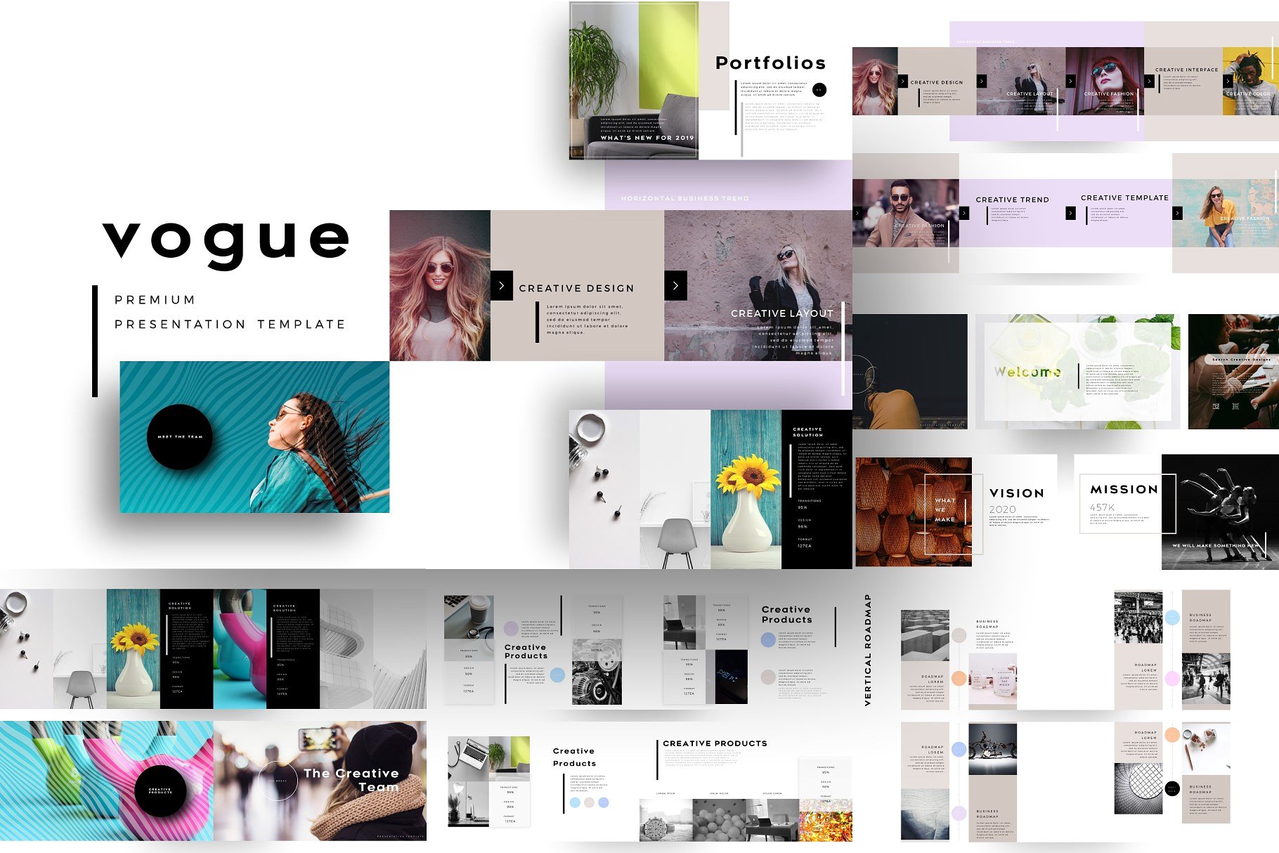 12合1创意极简的幻灯片模板合辑下载 12-IN-1 Creative PowerPoint Bundle [pptx]插图(12)