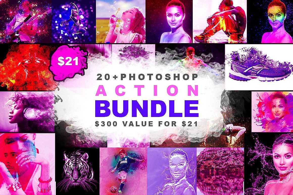 炫酷震撼漂亮PS动作大合集 Mega Bundle Photoshop Action插图(24)