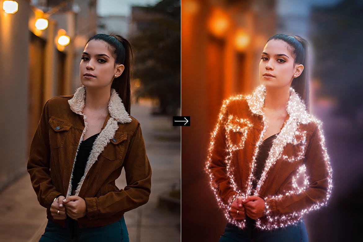 星光熠熠照片动画特效素材库精选PS动作 Gif Animated Sparkles Photoshop Action插图(2)