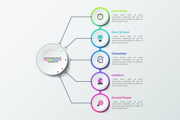 项目策划PPT模板信息图表矢量素材v14 Pure Shape Infographic. Part 14插图(7)