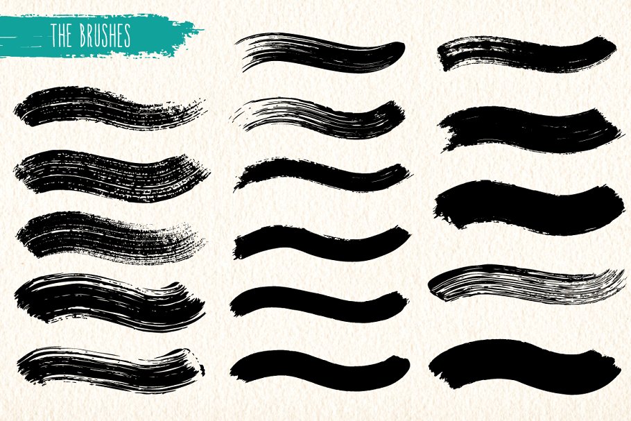 手绘画笔笔画笔触AI笔刷 Hand-painted Art Brushes插图(1)