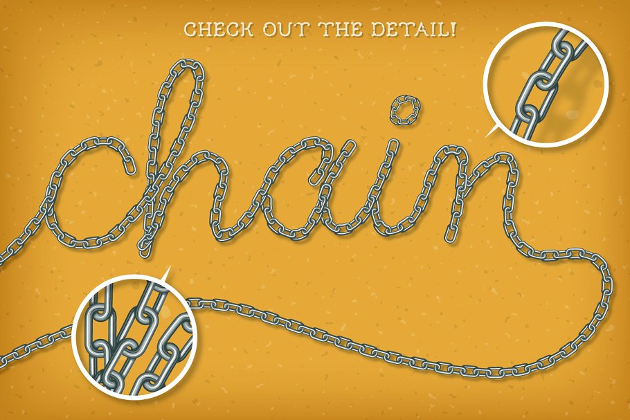 钢铁链条图形AI笔刷 Chain Brushes插图(1)