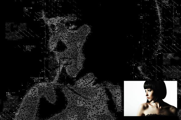 高科技感区块链像素效果PS动作 Blockchain 3 Photoshop Action插图(6)