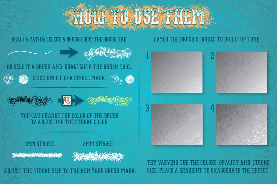 沙砾，散点&复杂线条AI笔刷 Grit, Grunge & Grain Scatter Brushes插图(3)