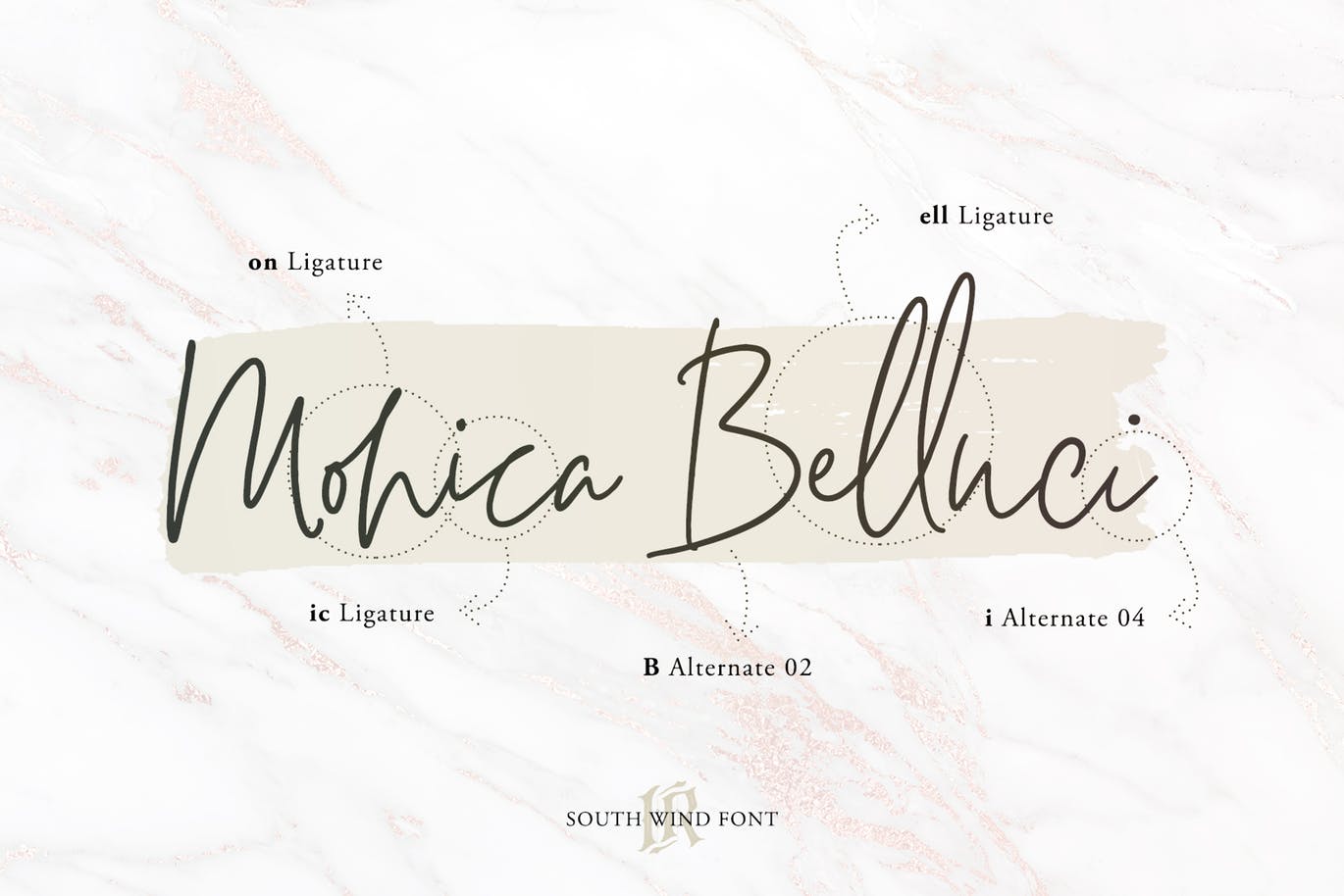 英文现代钢笔书法字体下载 South Wind Font插图(4)