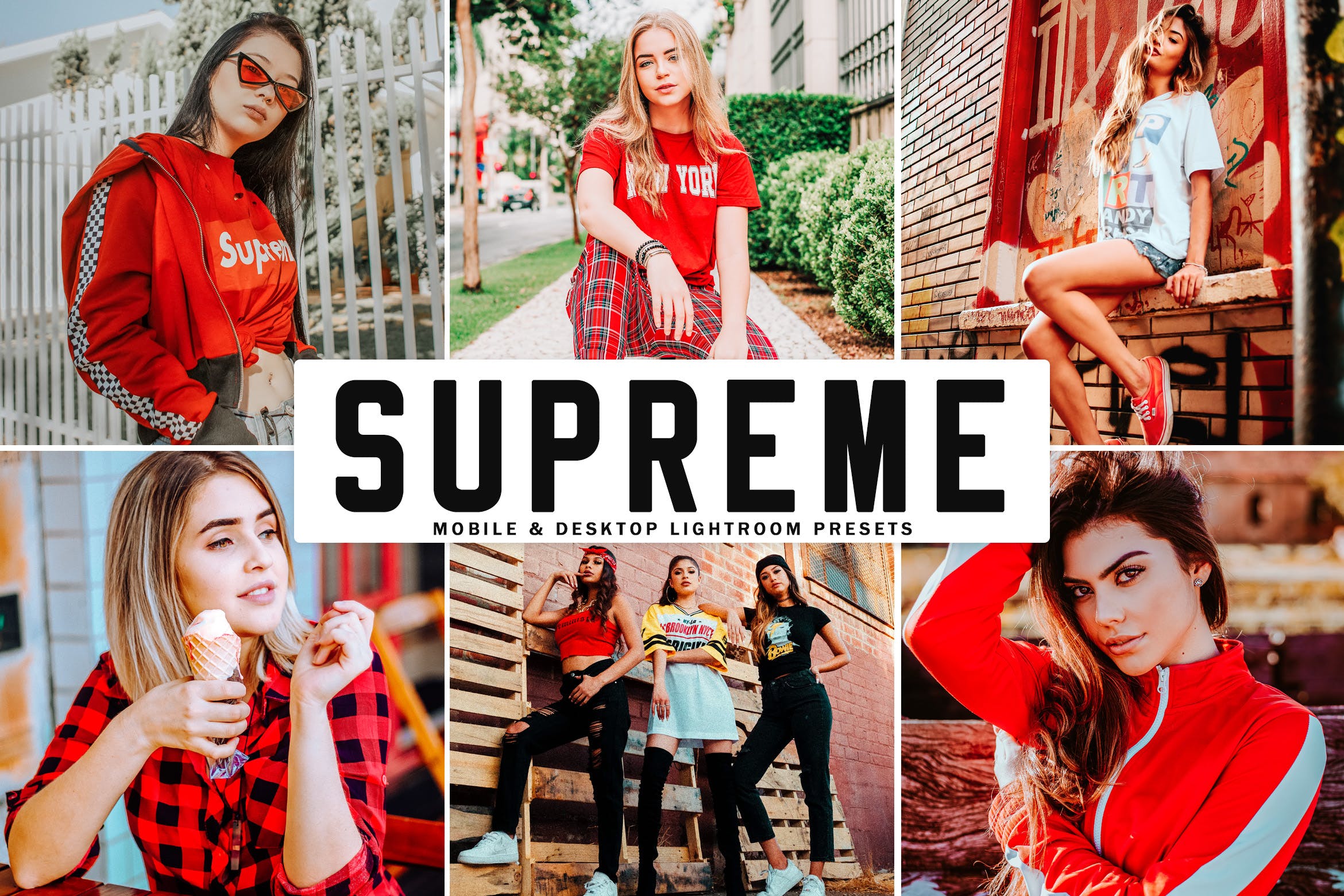 唯美明快暖色调人像摄影后期处理LR预设 Supreme Mobile & Desktop Lightroom Presets插图