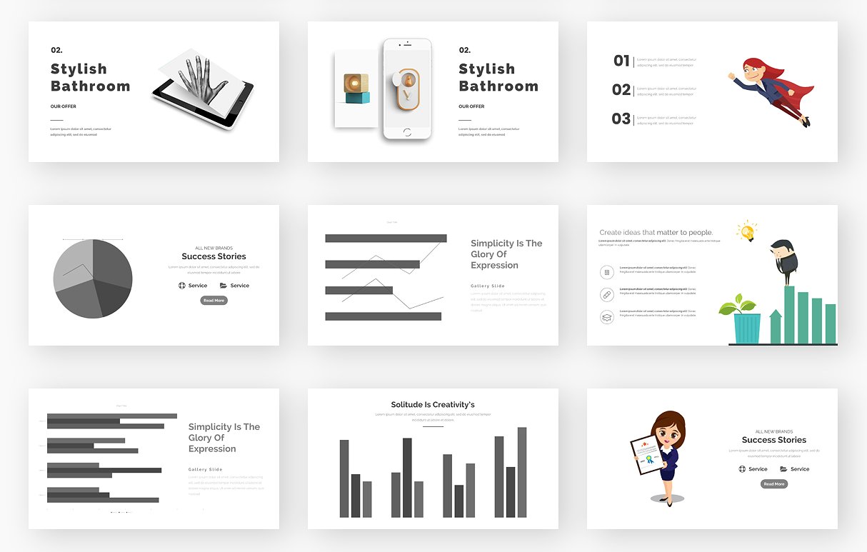 128个独特的谷歌幻灯片模版插图(4)