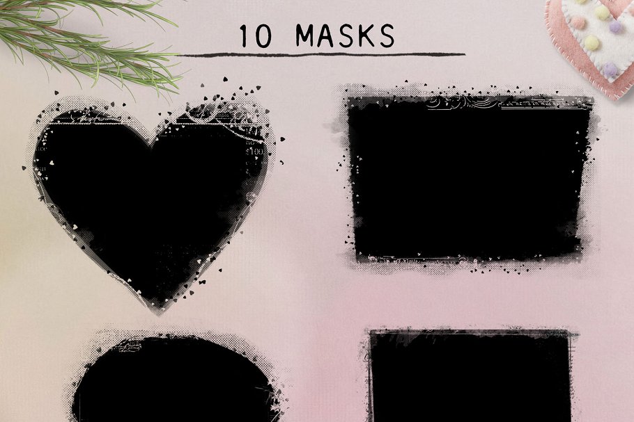 情人节主题适用的背景叠层 Valentine Textures/Overlays Set插图(4)