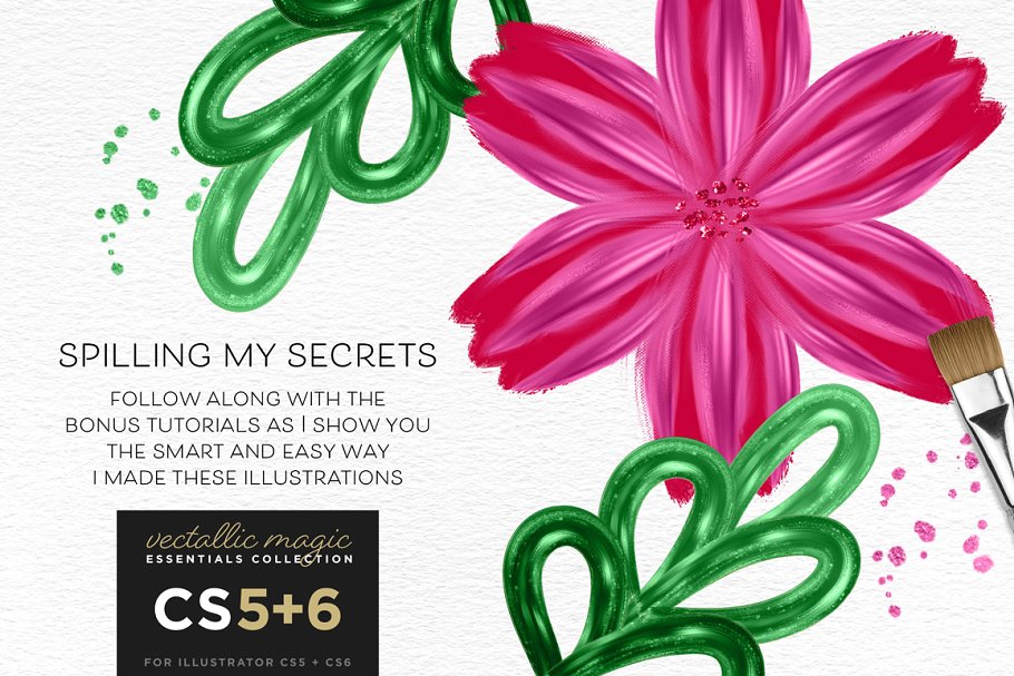 油画画笔笔画笔刷 Vectallic Magic CS5+6 Vector Brushes插图(10)