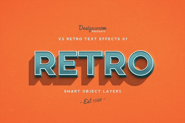 80年代复古风格文本特效PS字体样式v1 Retro Text Effects V2插图(4)