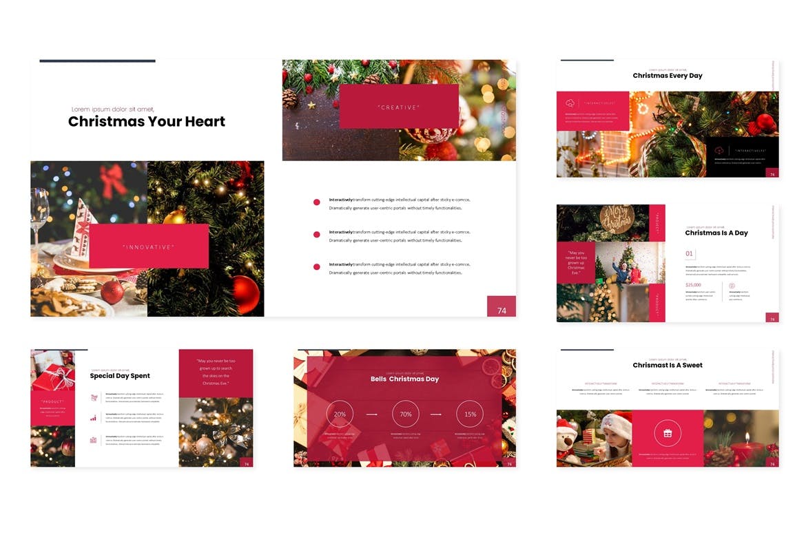 圣诞节节日主题PPT幻灯片模板下载 Christmas – Powerpoint Template插图(2)