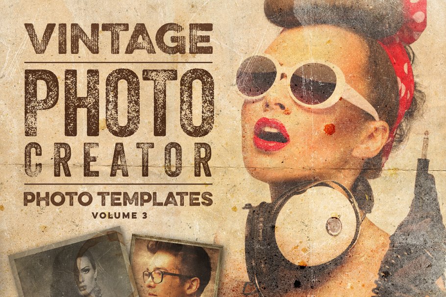 复古嬉皮文化艺术模板 Vintage Hipster Art Templates Bundle插图(19)