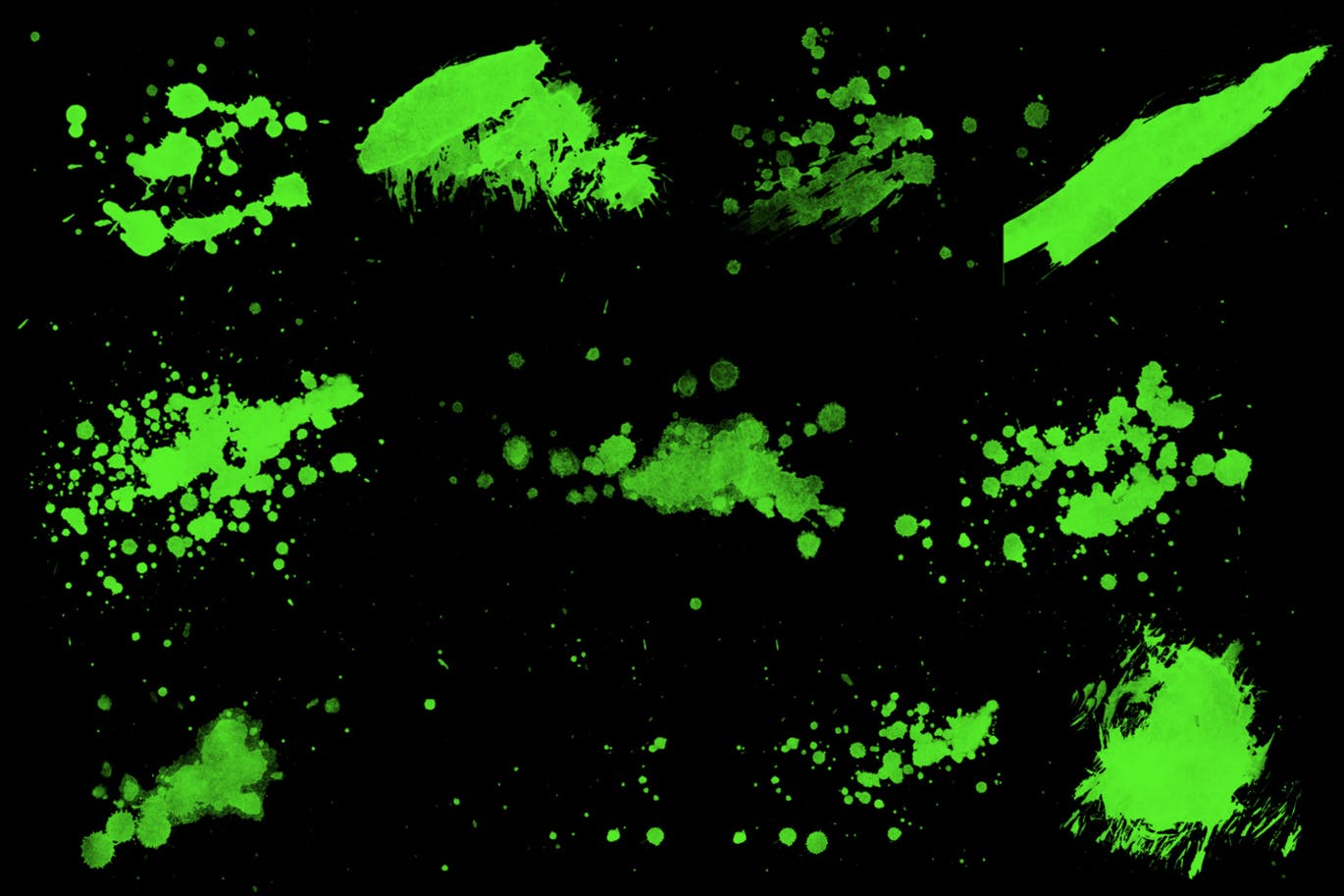 墨水飞溅泼墨图案纹理PS笔刷v3 Splatter Stamp Photoshop Brushes Vol. 3插图(1)