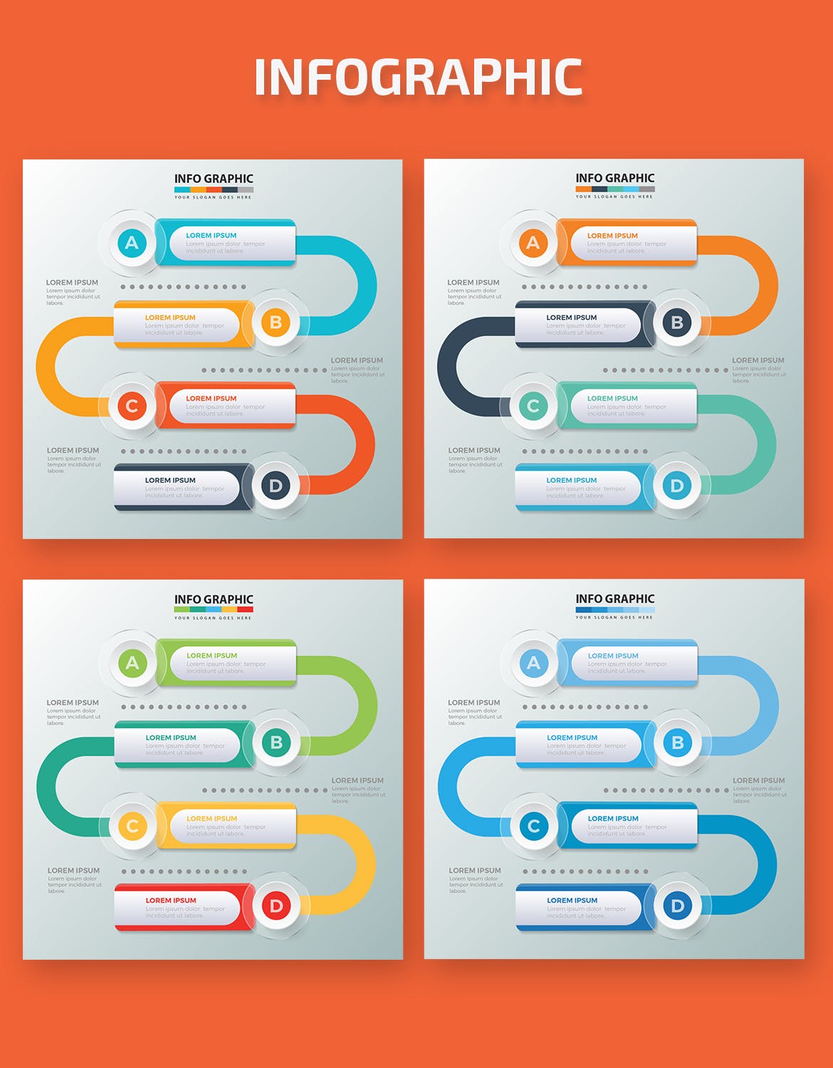 PPT幻灯片设计管道信息图表设计素材 Infographic Elements插图(1)