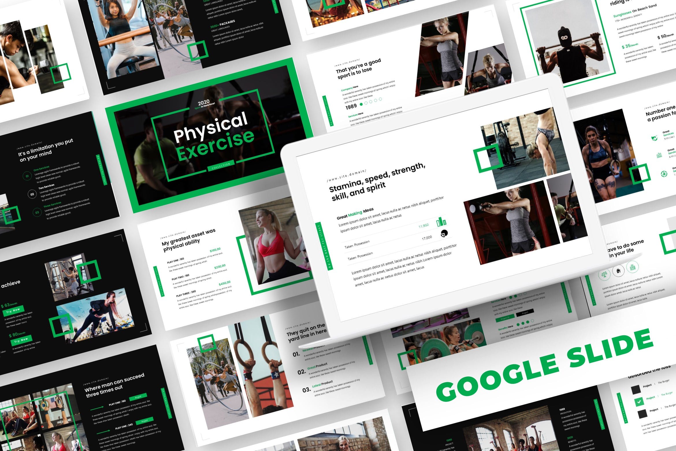 健身教程/健身俱乐部介绍素材库精选PPT模板 Physical – Powerpoint Template插图