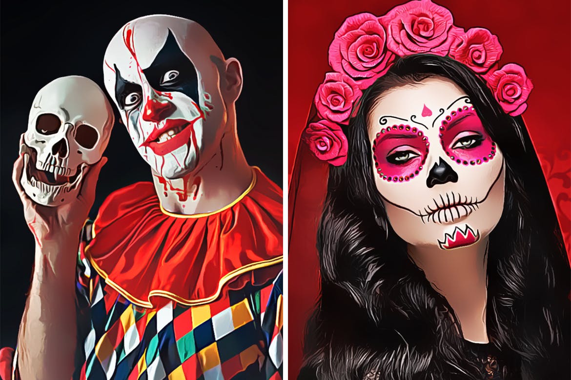 一款数字油画效果PS动作预设 Cartoonize Photoshop Action插图(2)