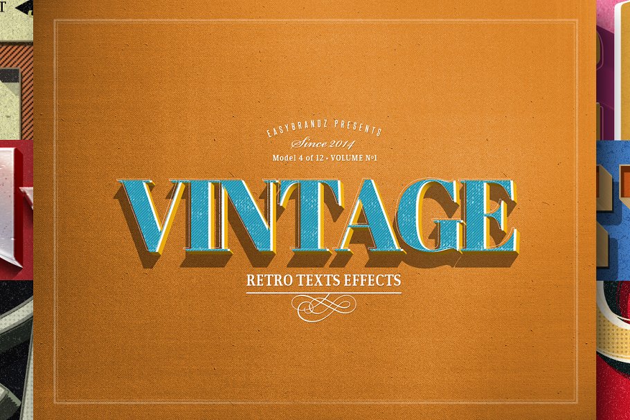 12款复古文本图层样式v1 Retro Text Effects Vol.01插图(13)
