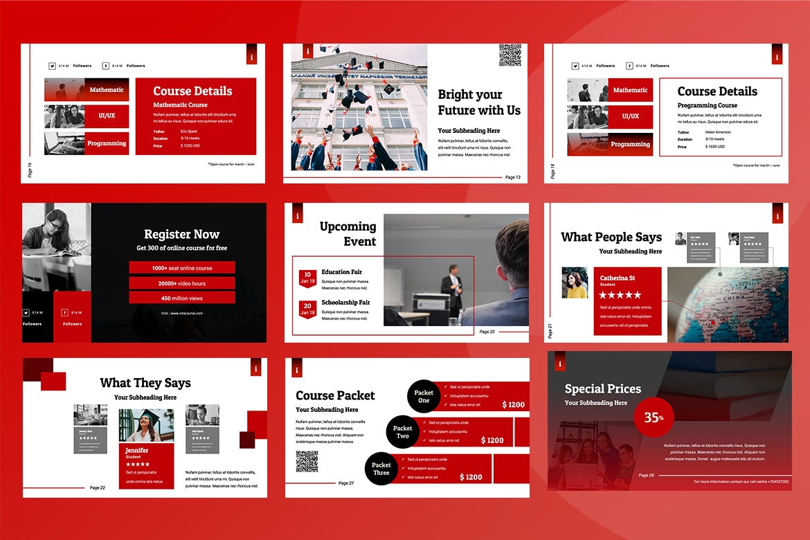 高品质的专业留学机构培训中心补课班房地产学区房powerpoint幻灯片演示模板(pptx)插图(5)