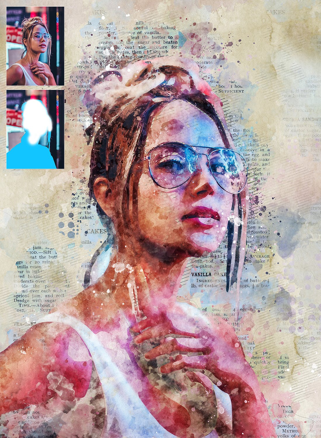 水彩涂鸦混合抽象艺术效果PS动作 Concept Mix Art Photoshop Action插图(5)