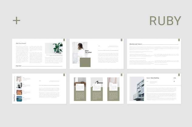 极简主义家居生活主题Google Slides品牌幻灯片模板 Griselle Google Slides插图(2)
