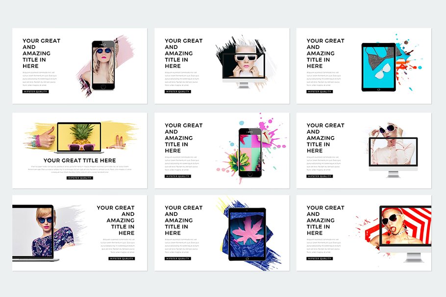 多用途现代时尚潮人元素幻灯片模板 Modern Powerpoint插图(2)