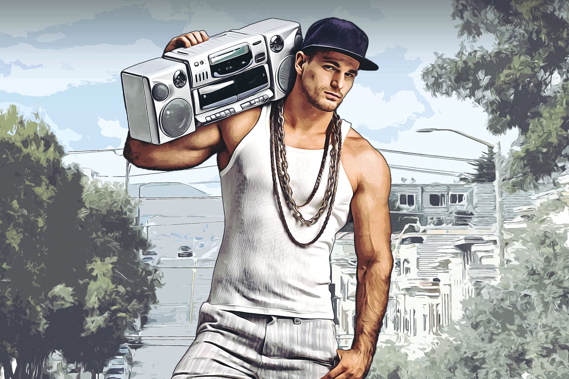 GTA游戏艺术风格图片特效PS动作 Grand Theft Photoshop Actions插图(3)