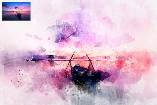 水彩艺术插画照片效果一键生成PS动作 Perfectum 2 – Watercolor Artist Photoshop Action插图(12)