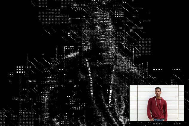 高科技感区块链像素效果PS动作 Blockchain 3 Photoshop Action插图(5)